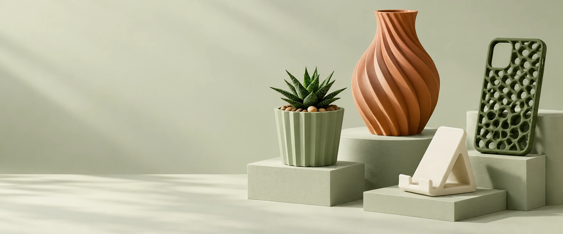 Modern 3D printed home and desk accessories